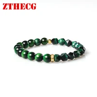 vintage irregular beads bracelets natural stone green tiger eye crystal diy jewelry free shipping best friend women mens gifts