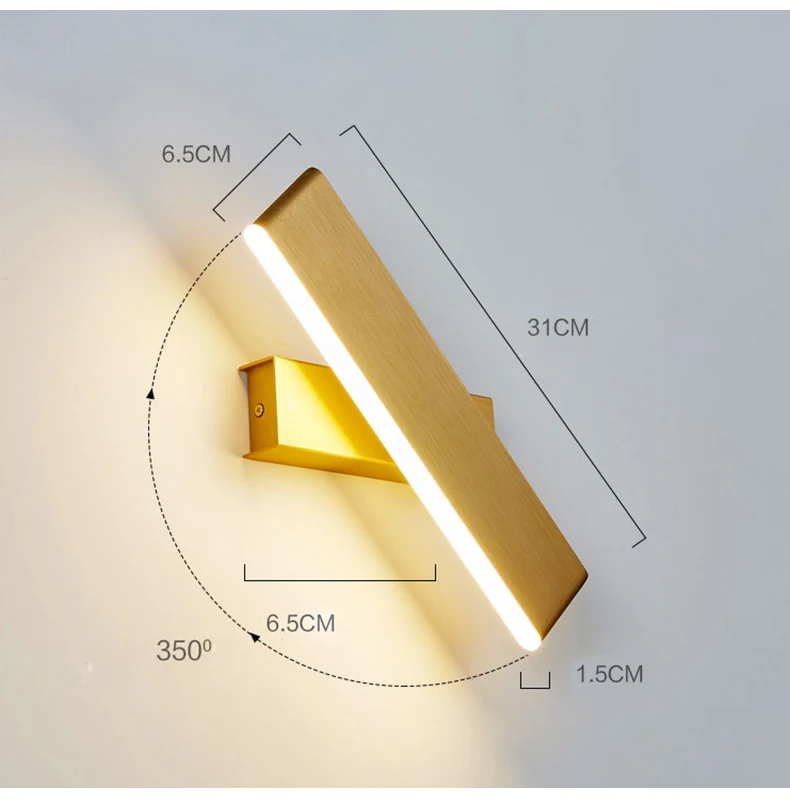 

[Outernlux] Wall Lamp Modern Nordic Simple Wooden LED Adjustable Lighting bar restaurant Living Room Porch decor