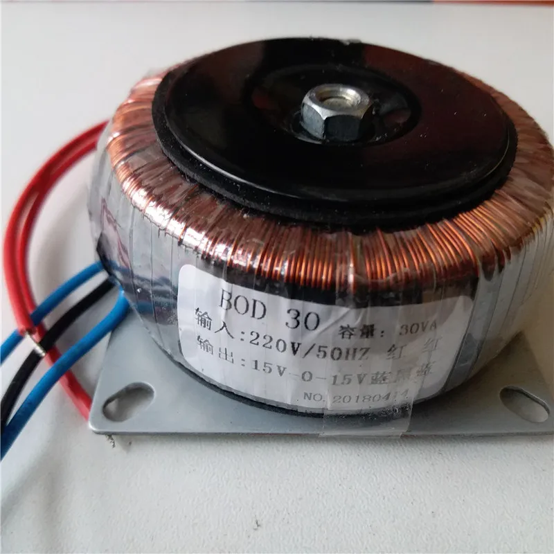Двойной 12V 15V 18V 24V 15V-12V-0-12V-15V 12V-0-12V 15V-0-15V 220V медь пользовательские тороидальный трансформатор 30VA блок питания - Цвет: 30VA 15V-0-15V