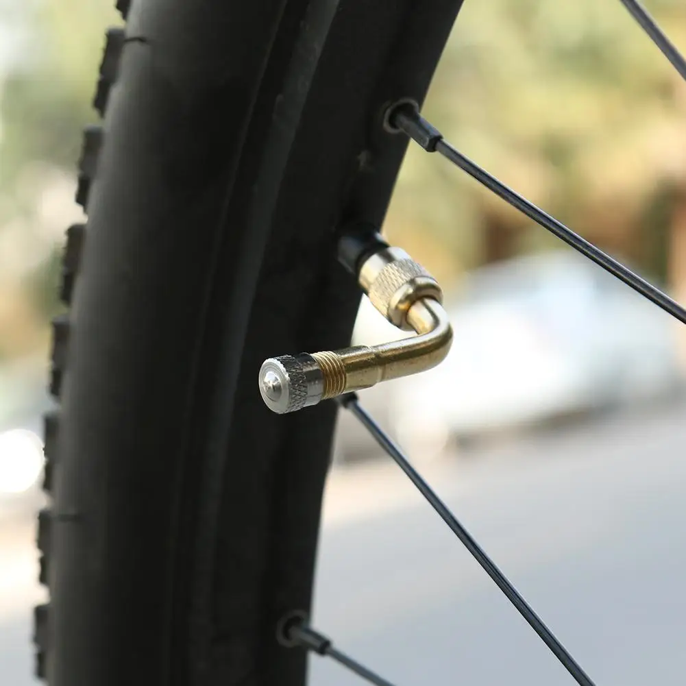 

90 градусов Латунь воздушные шины клапан Schrader (Шрадер) стержень удлинитель адаптер (золото)