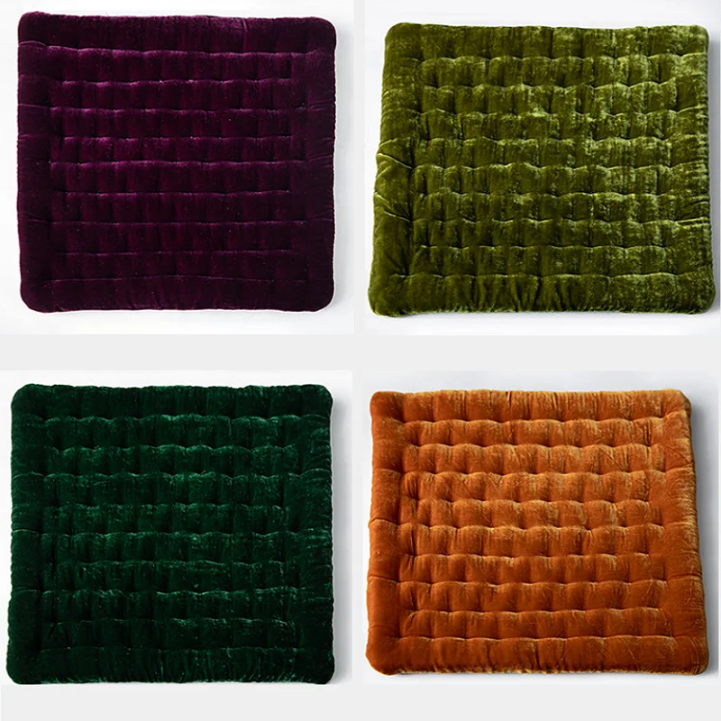 

New Thicken Velvet Seat Cushion Non-slip Chair Pad Super Soft Home Office Chair Cushion Can Be Fixed on Chair 43*43CM