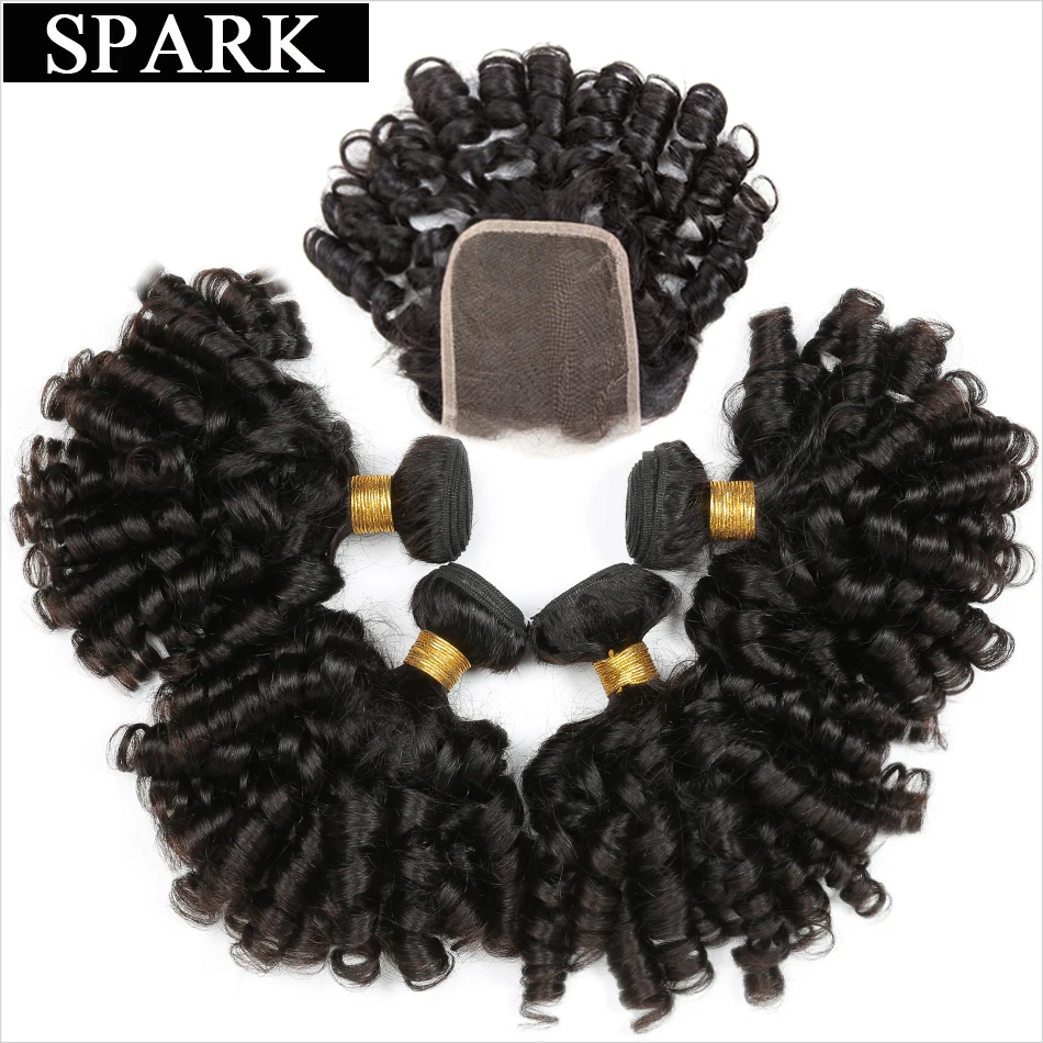 Бразильские волосы с эффектом омбре Spark 3 или 4 пучка застежкой человеческие без