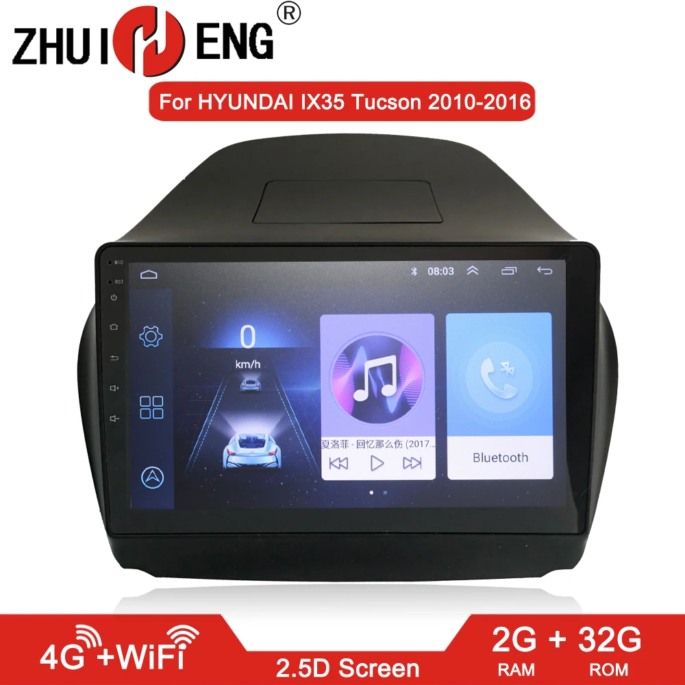ZHUIHENG 2G + 32G Android 8 1 автомобильное радио для HYUNDAI IX35 Tucson 2010 2016 автомобильный dvd плеер