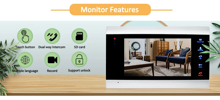 Homefong WIfi видео домофон видеодомофон AHD720P запись движения широкий угол звонок кольцо безопасности домашняя система контроля доступа