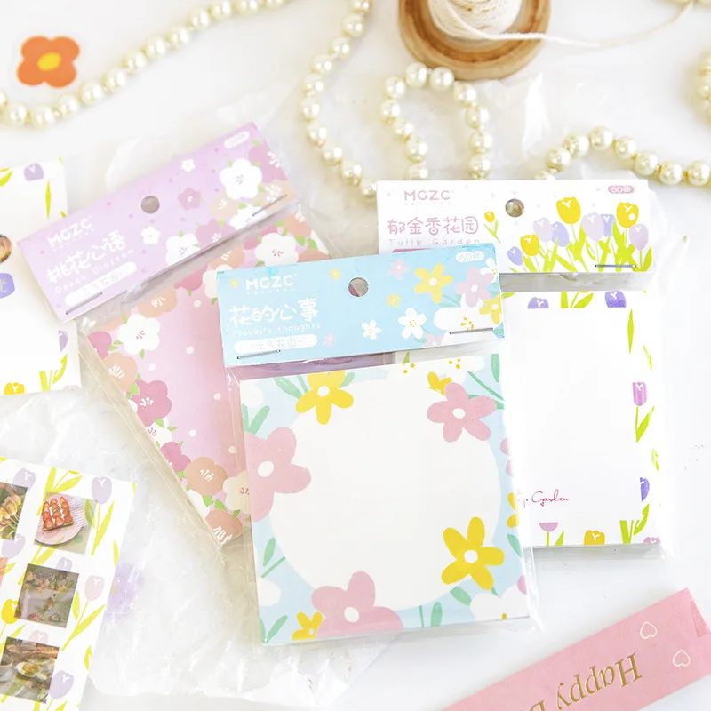 

60pcs/lot Memo Pads Sticky Notes Yuanqi Garden Series Junk Journal Scrapbooking Stickers Office School stationery