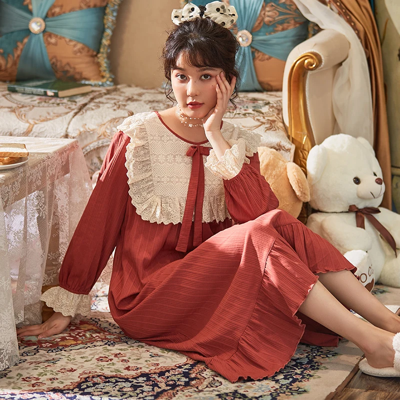 Ночные рубашки больших размеров 5XL с бантом кружевная одежда для сна женское