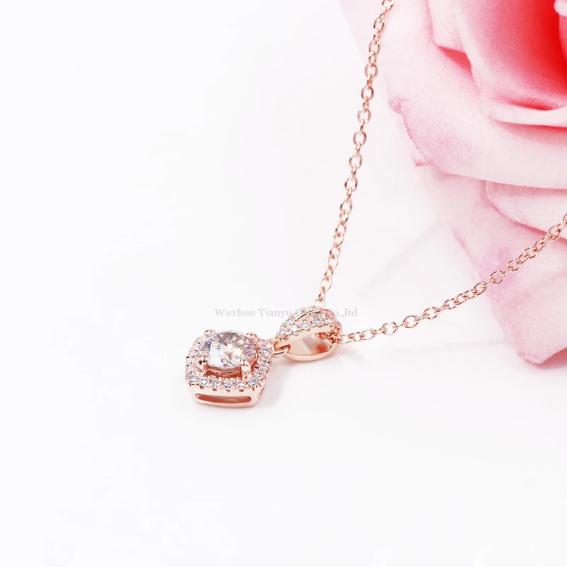 Tianyu драгоценные камни 5 0 мм сердца и стрелы Moissanite позолоченное ожерелье Подвеска