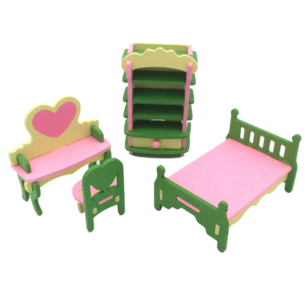 Деревянная кукла имитация мини мебели набор игрушек детская игра дом
