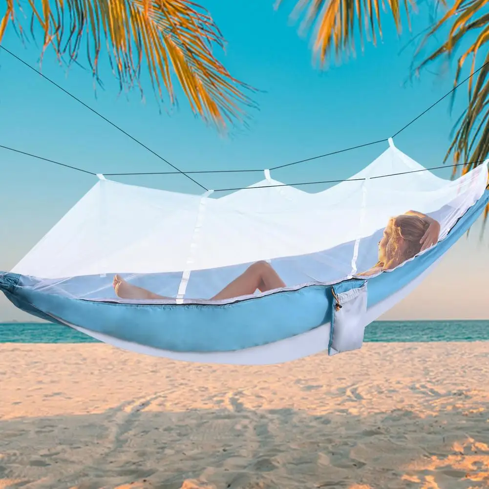 

Camping Hammock With Anti-insect Net Portable Outdoor Parachute Hammocks Swing Sleeping Hammock Camping Stuff