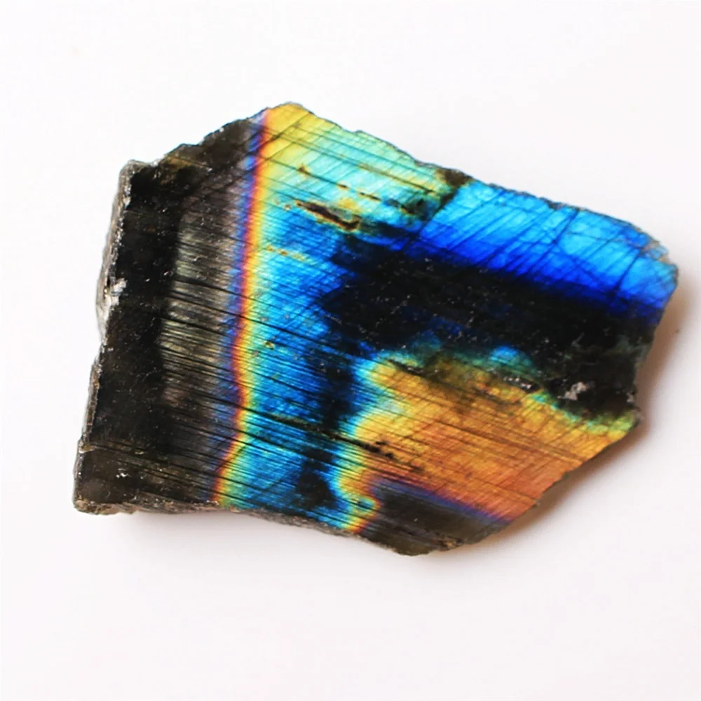 

1pc Natural Labradorite Rough Mineral Specimen Crystal Heling Palm Home Decoration
