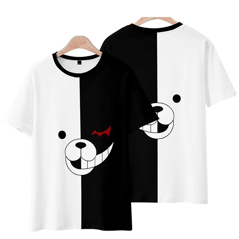 

Черные повседневные футболки триггера Happy Havoc monokuma с принтом