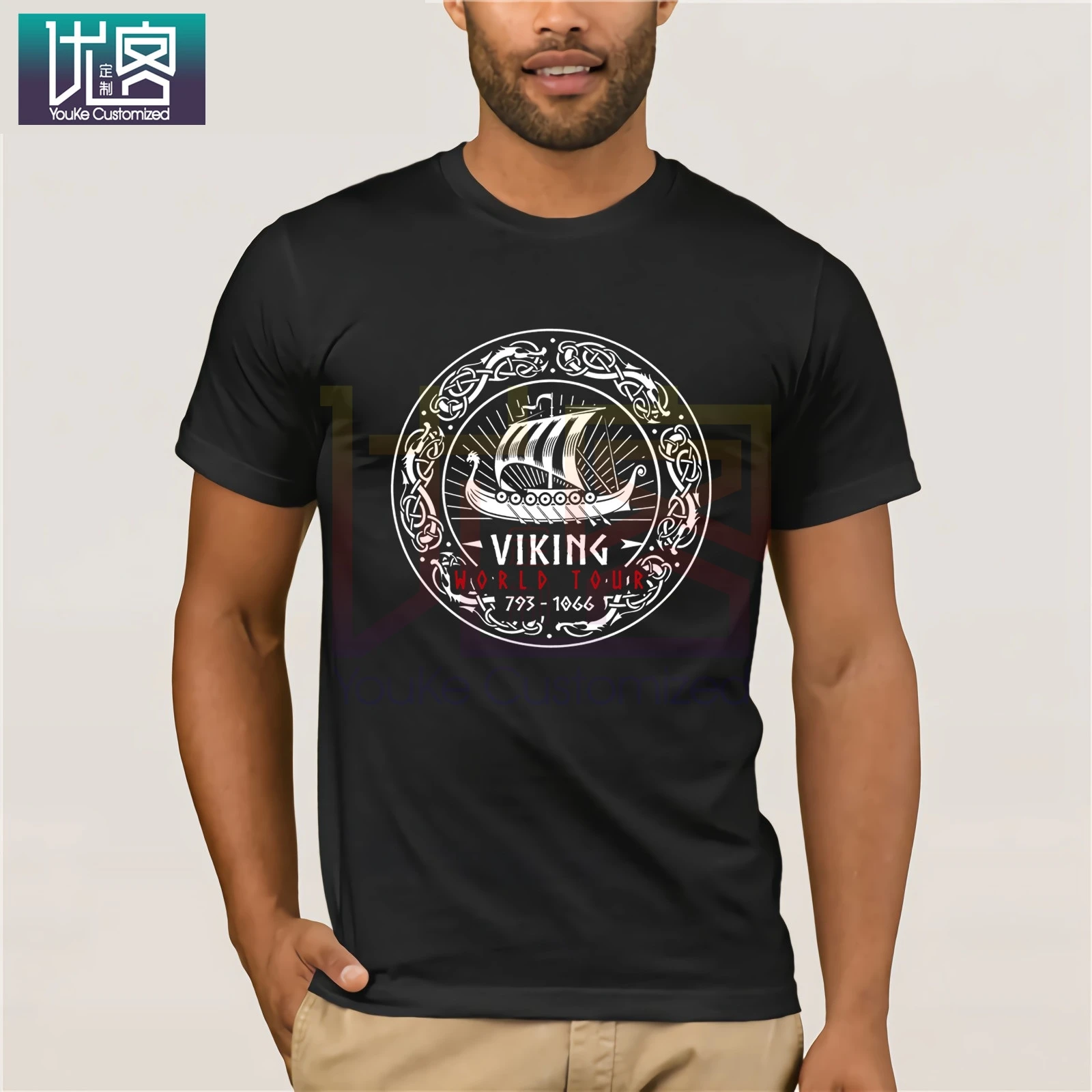 Футболка Brothers of the North Viking World Tour летняя модная мужская футболка с коротким рукавом