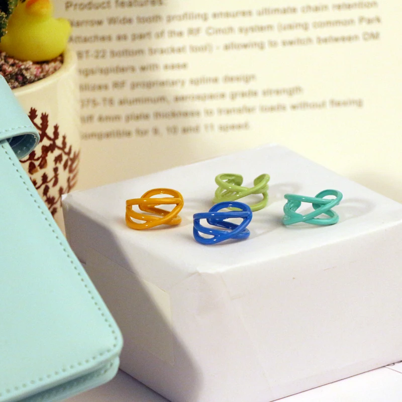 

2021 New Fashion All-Match Female Irregular Hollow Opening Candy Ring Geometric Hand-Painted Party Exaggerated Ring Jewelry