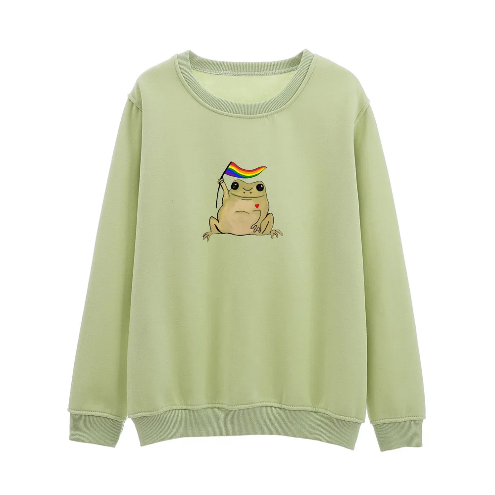 Women Hoodie Harajuku Students Plus Size Cotton Sweetshirts Girl Long Sleeve Crew Neck Top Hoodies Womens Comfy Cute Sweatshirts
