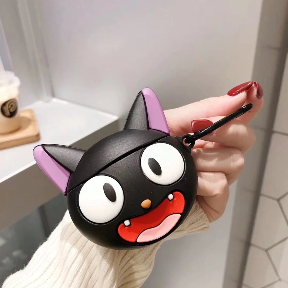 Для AirPods чехол 3D милый мультфильм Kawaii Кошка Собака чехол для наушников для Airpods 2/i10/i11 TWS Защитная крышка с крючок карабина