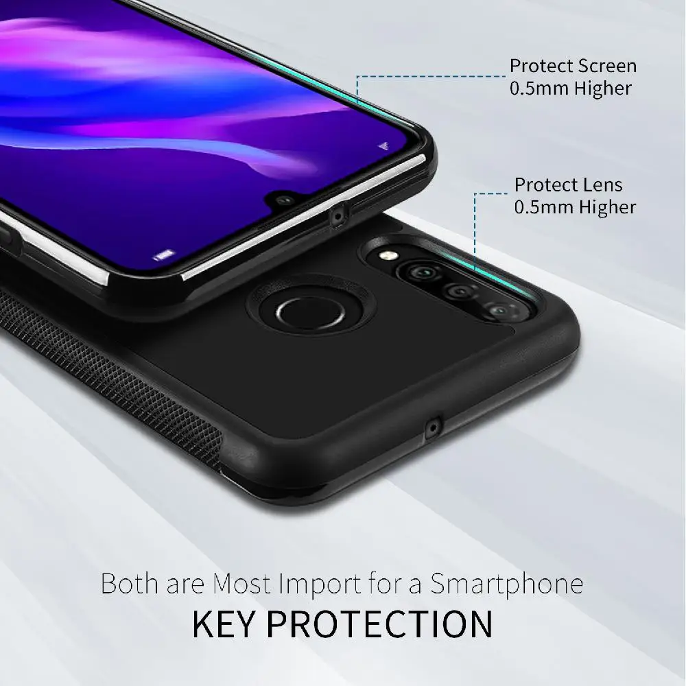 Для HUAWEI P30 lite чехол сплошной цвет полный защитный чехол для телефона с слотом для карт Поддержка беспроводной зарядки пыленепроницаемый