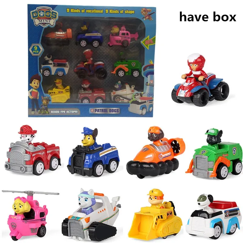 9 шт./лот игрушечная фигурка из мультфильма Щенячий собачий патруль пластиковые