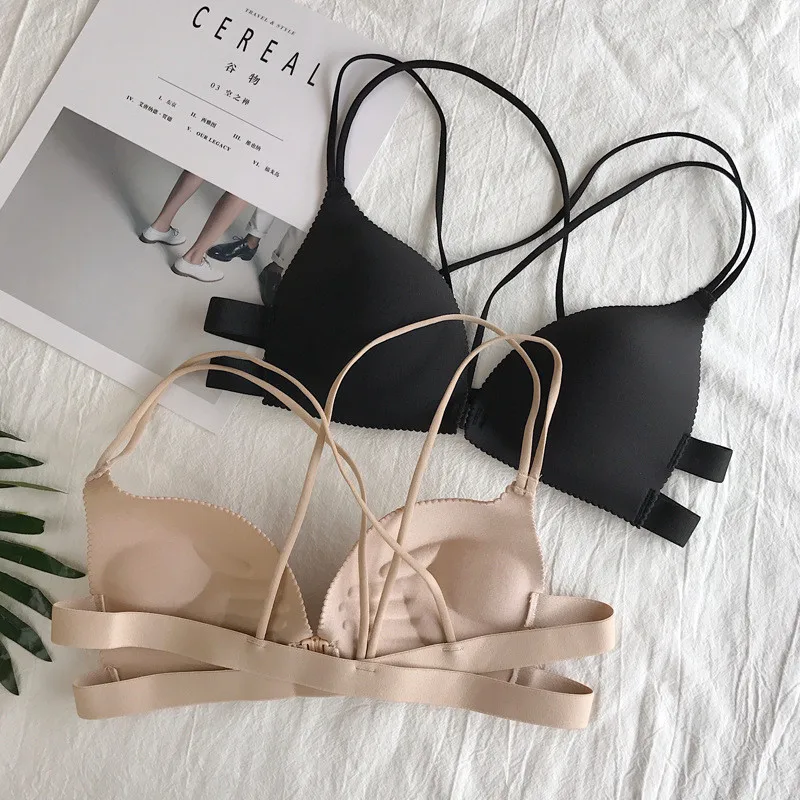 

Sexy Bra for Women Seamless Underwear Soft Comfortable Sleep Top with Chest Padded Plus Size Bralette Active Ladies Brassiere
