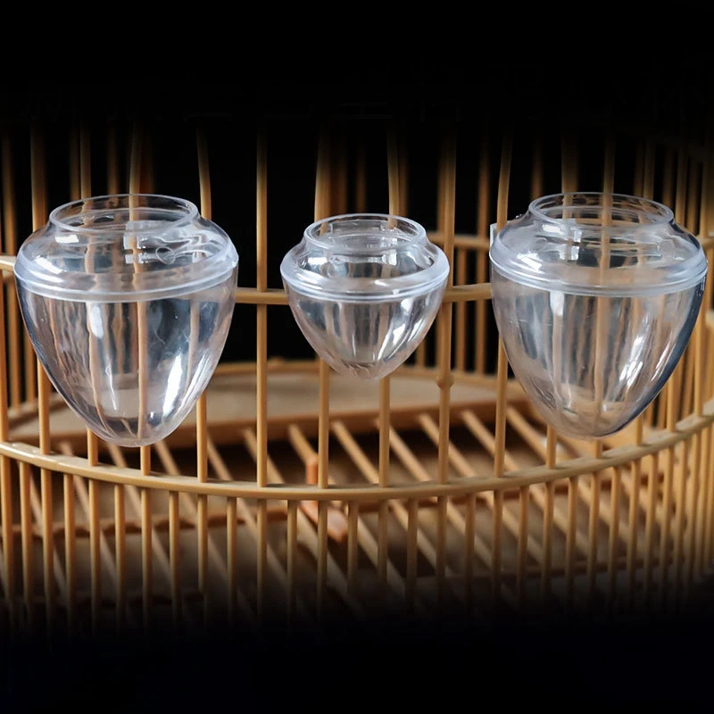 

Bird Feeders Dish Plastic Detachable Cone Shape Bird Feeder Cup Bird Clear Water Feeder Parrot Transparent Food Water Feeder