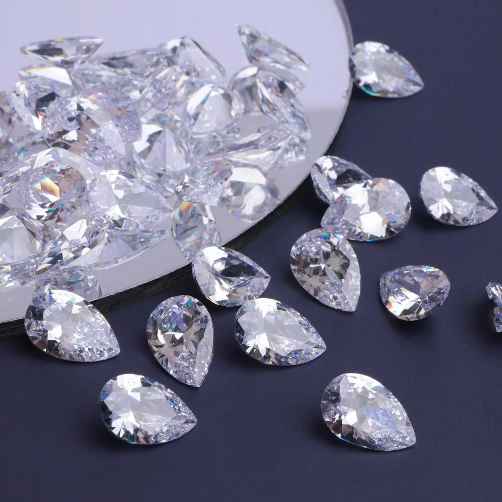 

High-Quality 2-12MM Glass Stones & Crystals Water Drop Rhinestone For Garment Craft Jewelry 3D Nail Arts DIY Teardrop Decoration