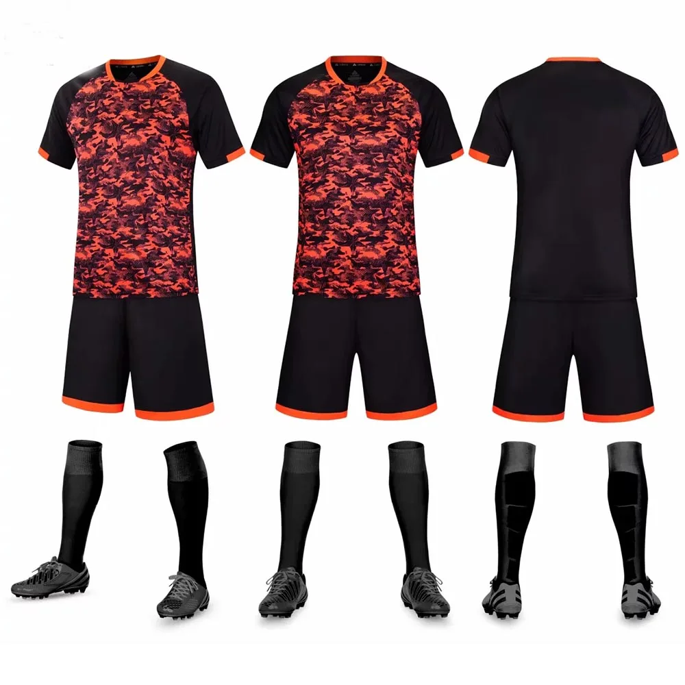 

Children Adult Football Jerseys Boys and girls Soccer Clothes Sets youth soccer sets training jersey suit with socks+Shin guards