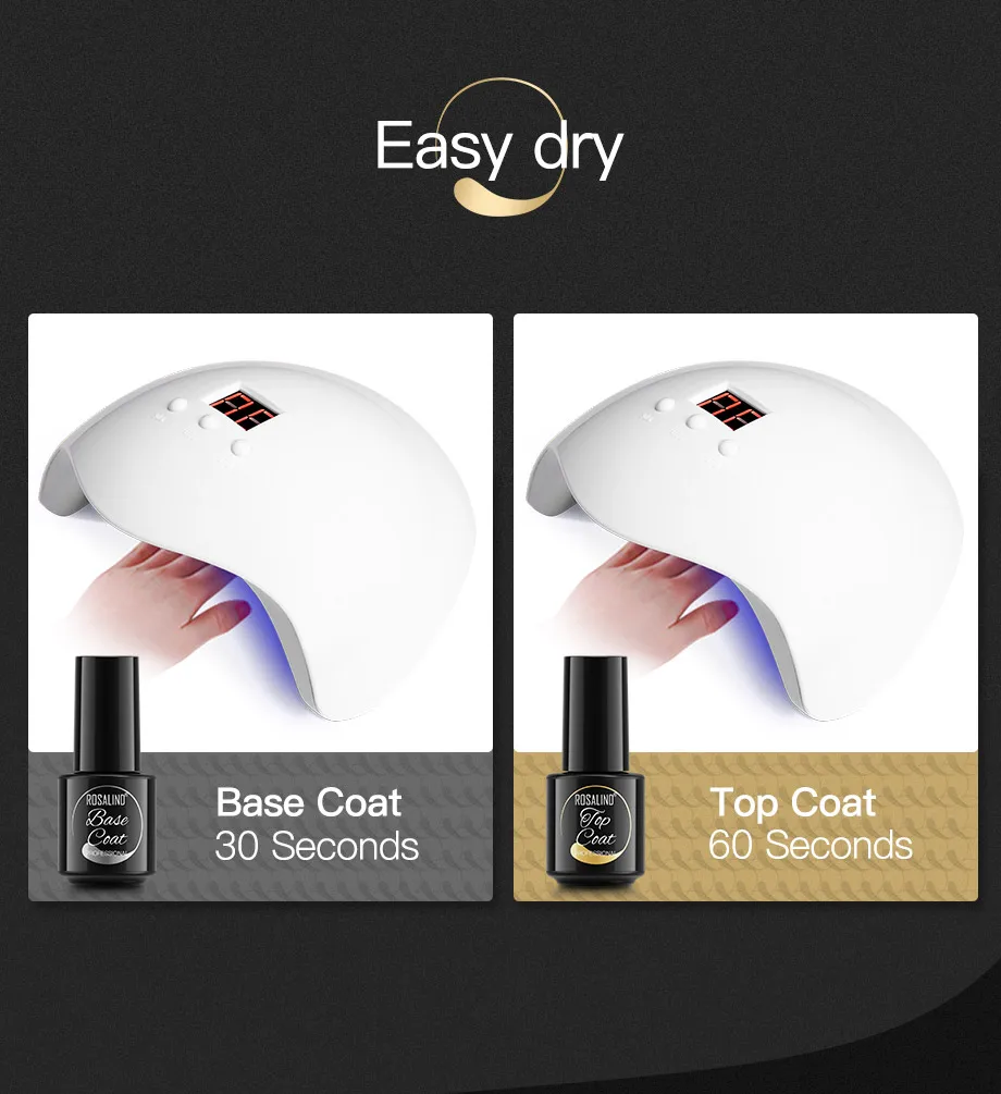 Базовое и верхнее покрытие ROSALIND набор гель-лаков удаляемый замачиванием