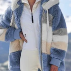 Женское повседневное пальто из искусственного меха на молнии, в полоску