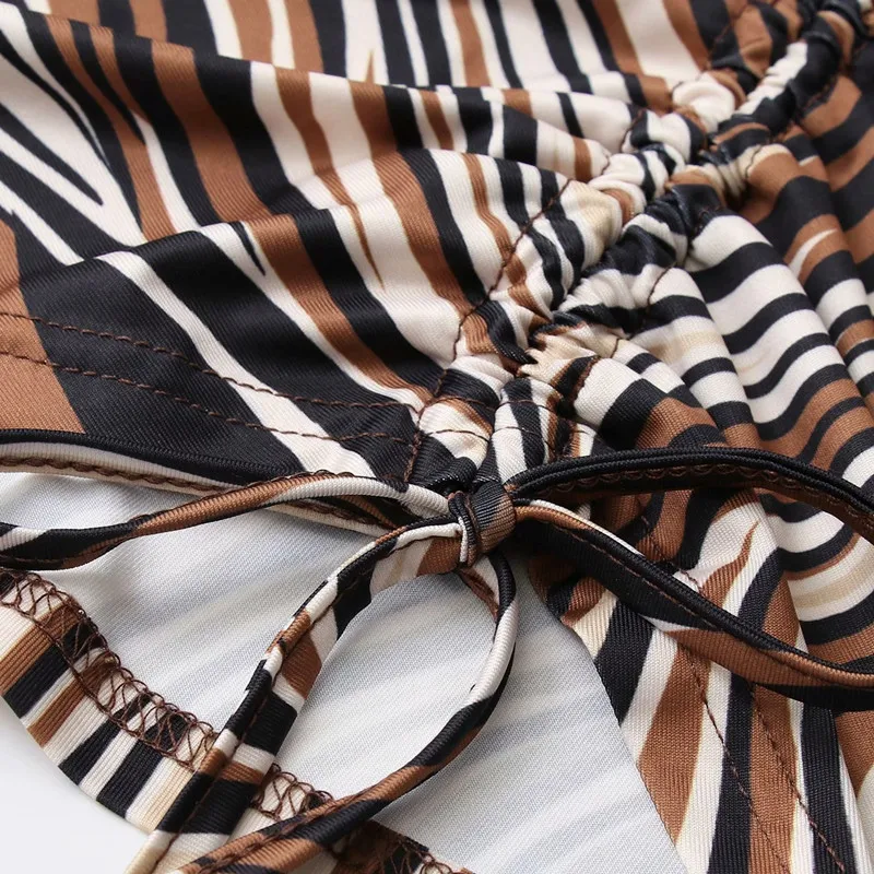 

PUWD Casual Women Halter Collar Dress 2021 Summer Fashion Ladies High Street Sexy Dress Female Printed Cutout Mini Dress