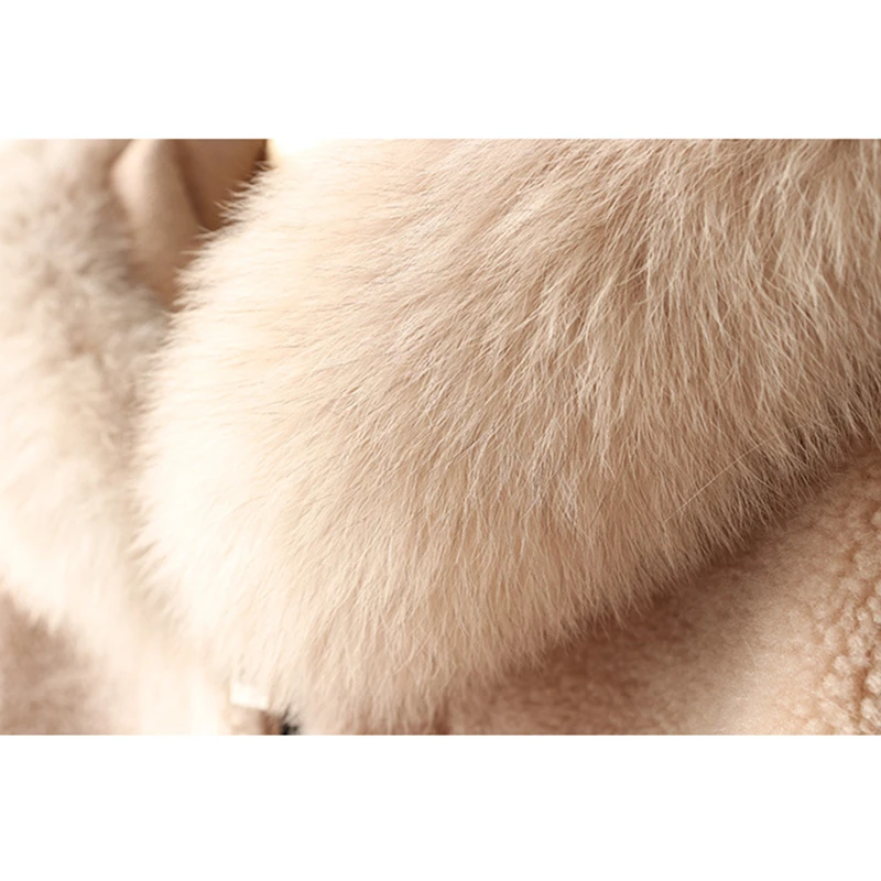 

Real Plus Size Fur Winter Coat Women's Particle Lamb Fur Coat Women New Wool Coat Fox Fur Collar Thicken Coat Women Short Jacket