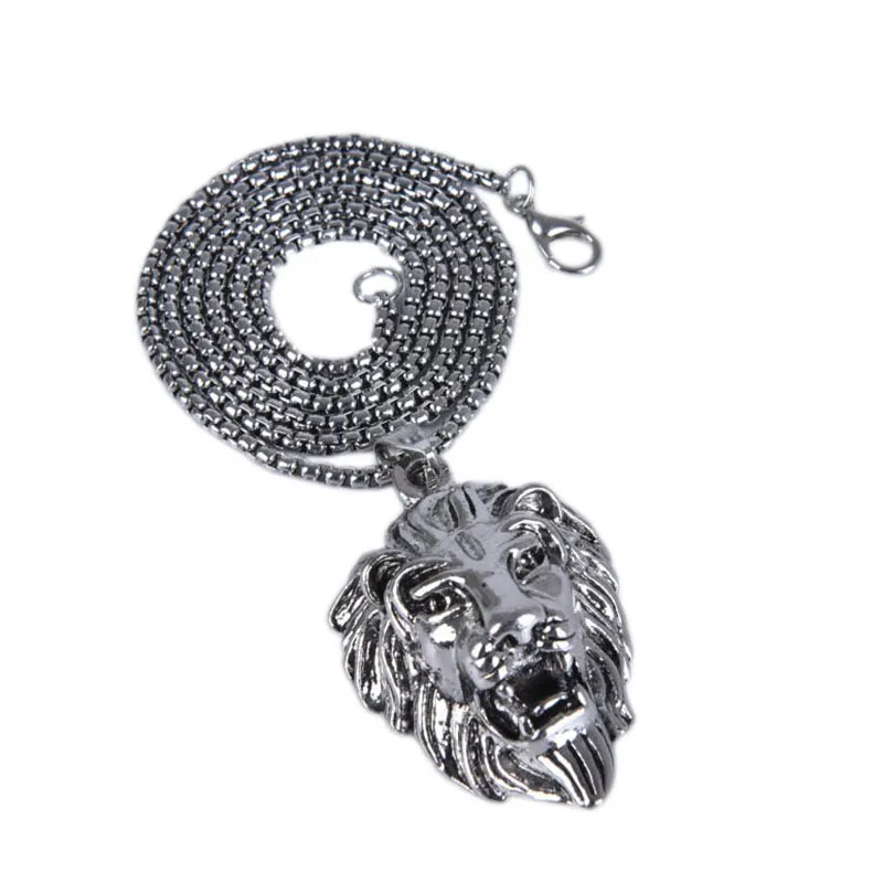 Цепочка с подвеской в виде головы льва из нержавеющей стали | Украшения и