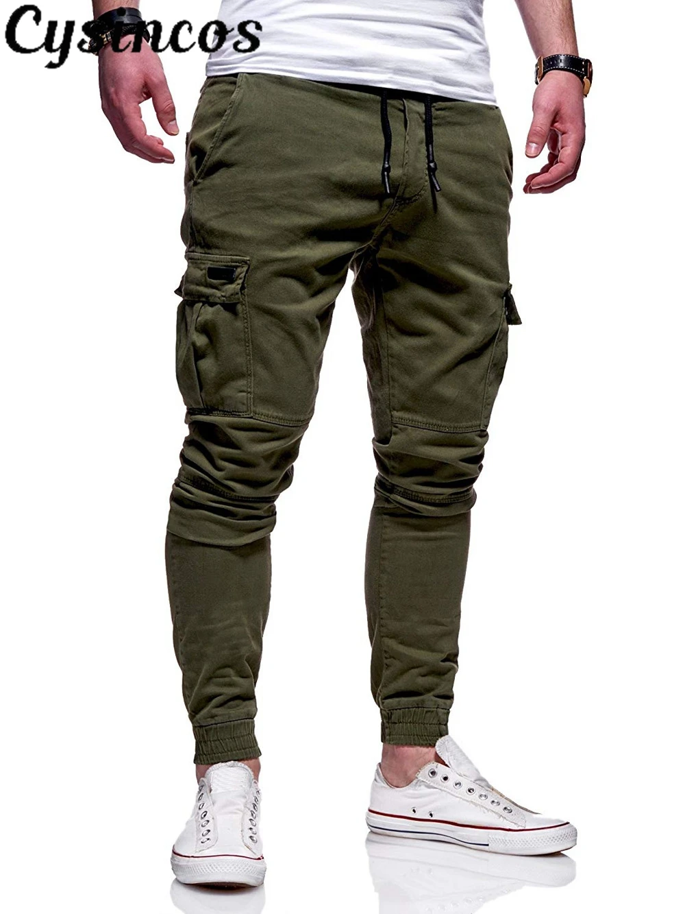 CYSINCOS новый стиль модные популярные однотонные с карманами Мужские штаны для бега