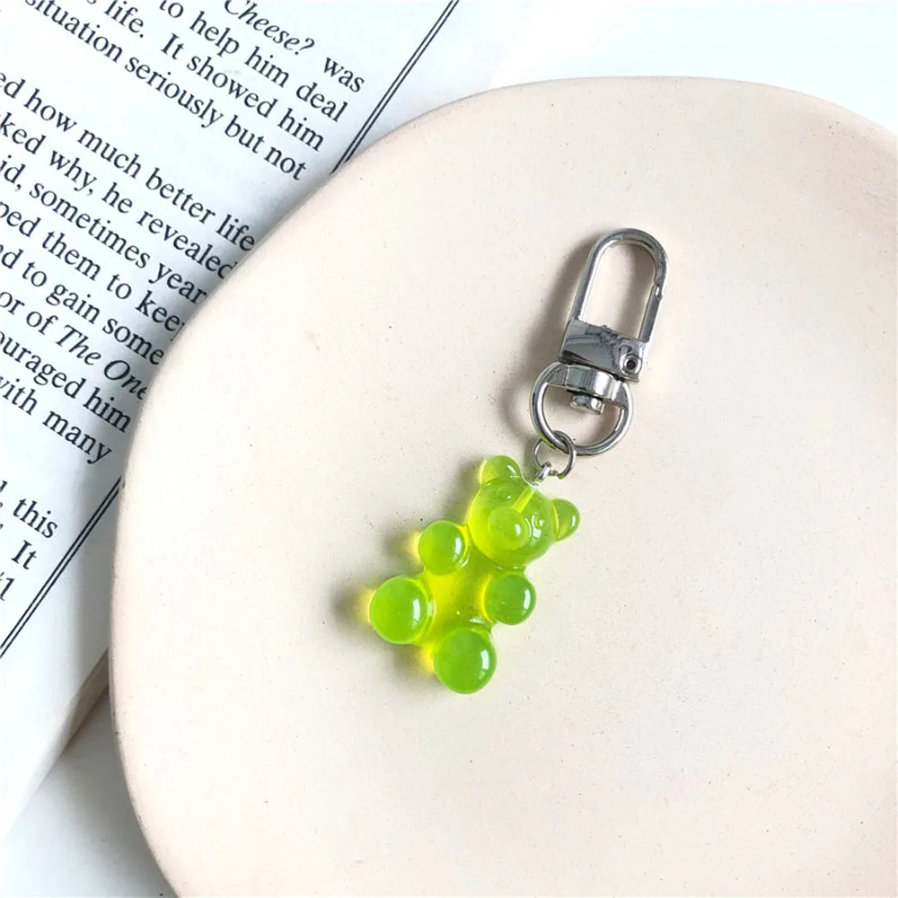 1 шт. милый резиновый медвежонок брелок для женщин карамельный цвет животные