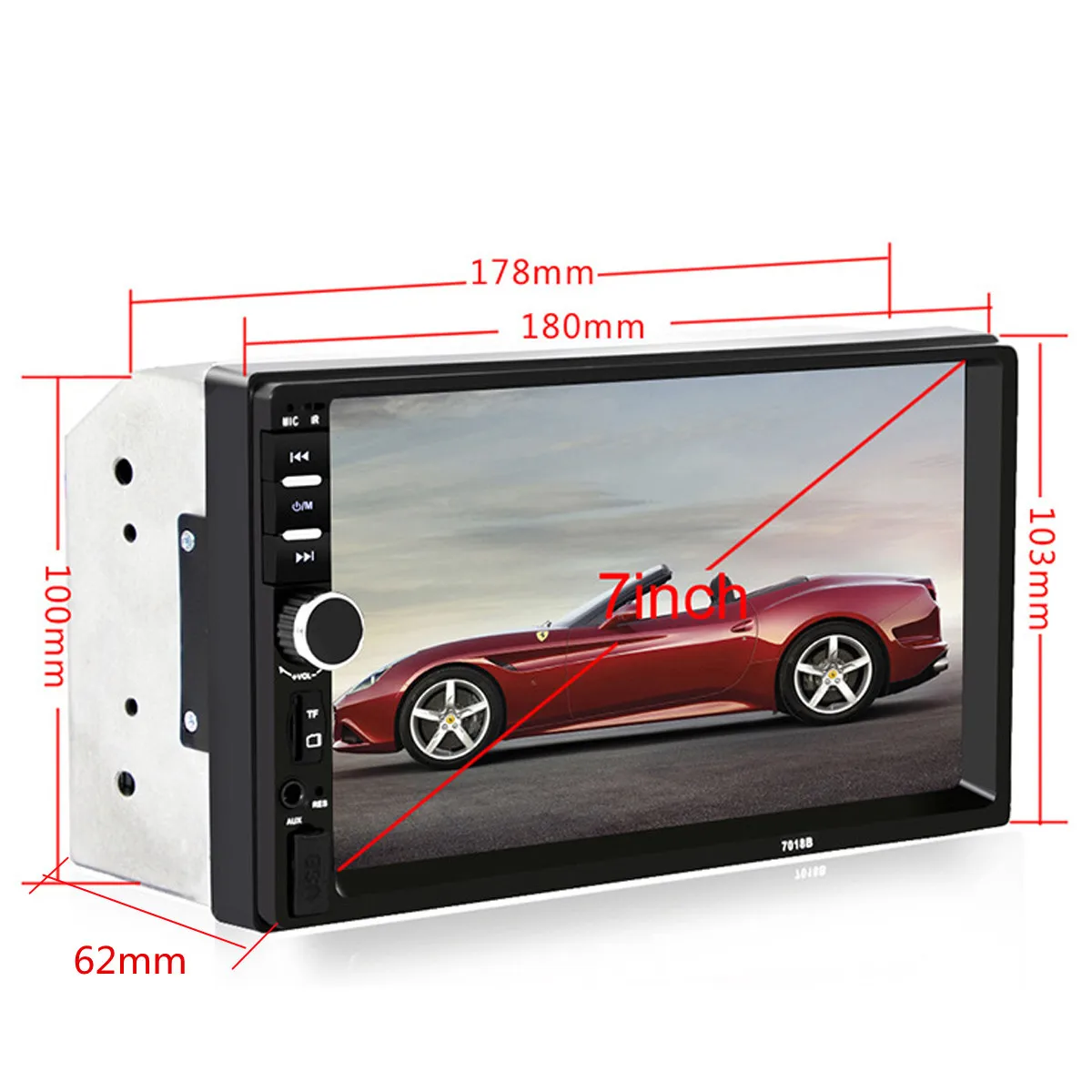 

7018B 7 Inch Car MP5 Multimedia Player HD Touch Screen Stereo Radio MP3 FM USB bluetooth TF Card With Cars Backup Camera dvd
