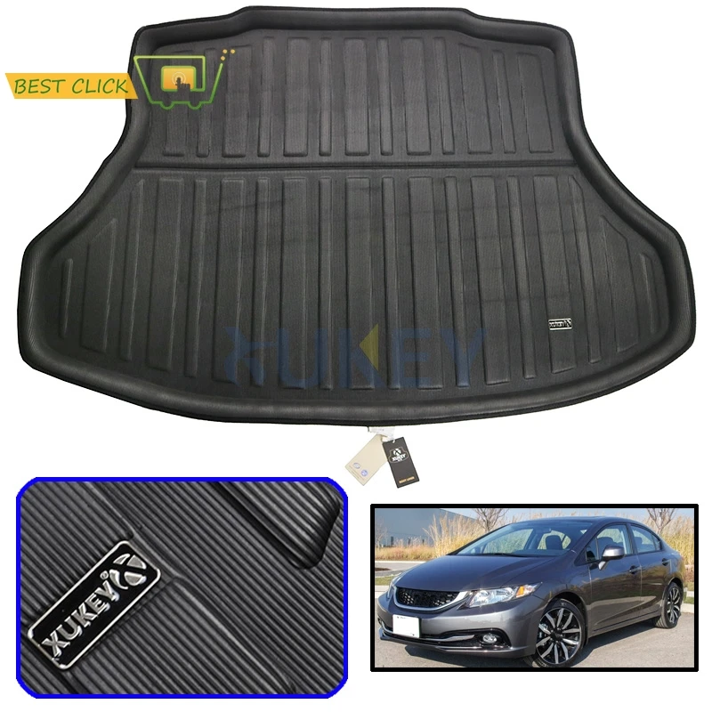 

Accessories For Honda Civic 2012 2013 2014 2015 Sedan Coupe Rear Trunk Liner Cargo Boot Mat Floor Carpet Tray Mud Kick Protector