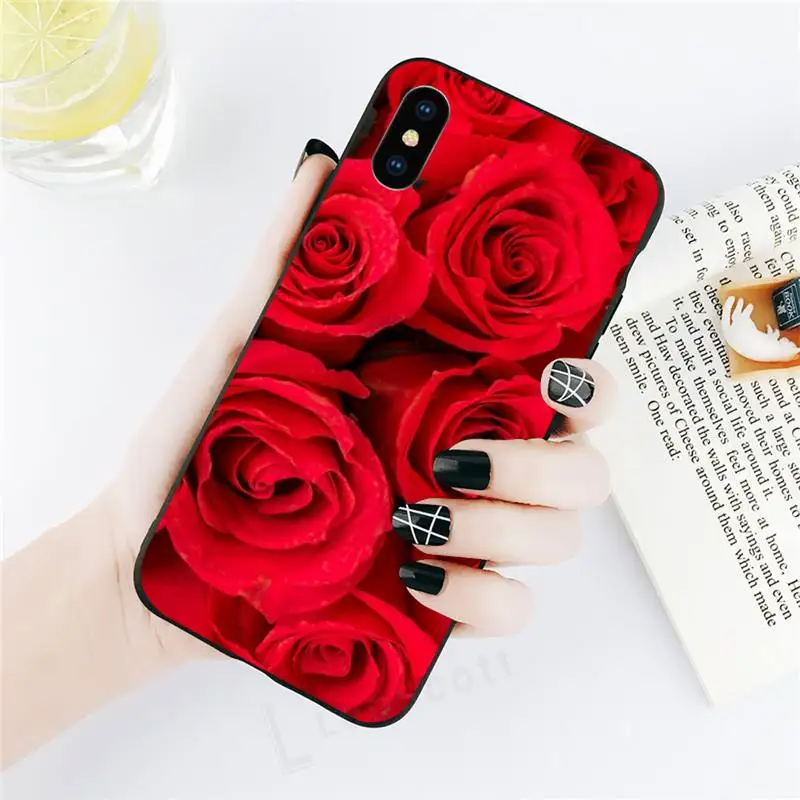 

red rose flower case for airpods Phone Case for iPhone 11 12 pro XS MAX 8 7 6 6S Plus X 5S SE 2020 XR