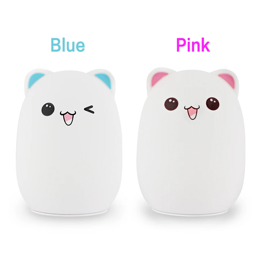 Силиконовый сенсорный мультяшный светодиодный ночной Светильник для детей