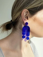 transparent electric blue %e2%80%9cthe trip%e2%80%9d modern acrylic earrings statement earrings acrylic earrings contemporary earrings