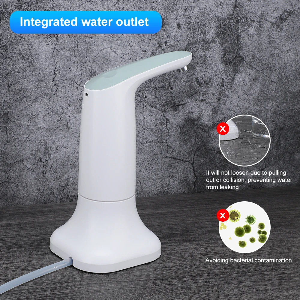 Rechargeable Electric Smart Water Bottle Dispenser Portable Automatic Drinking Pump with Base LED Night Light Device | Дом и сад