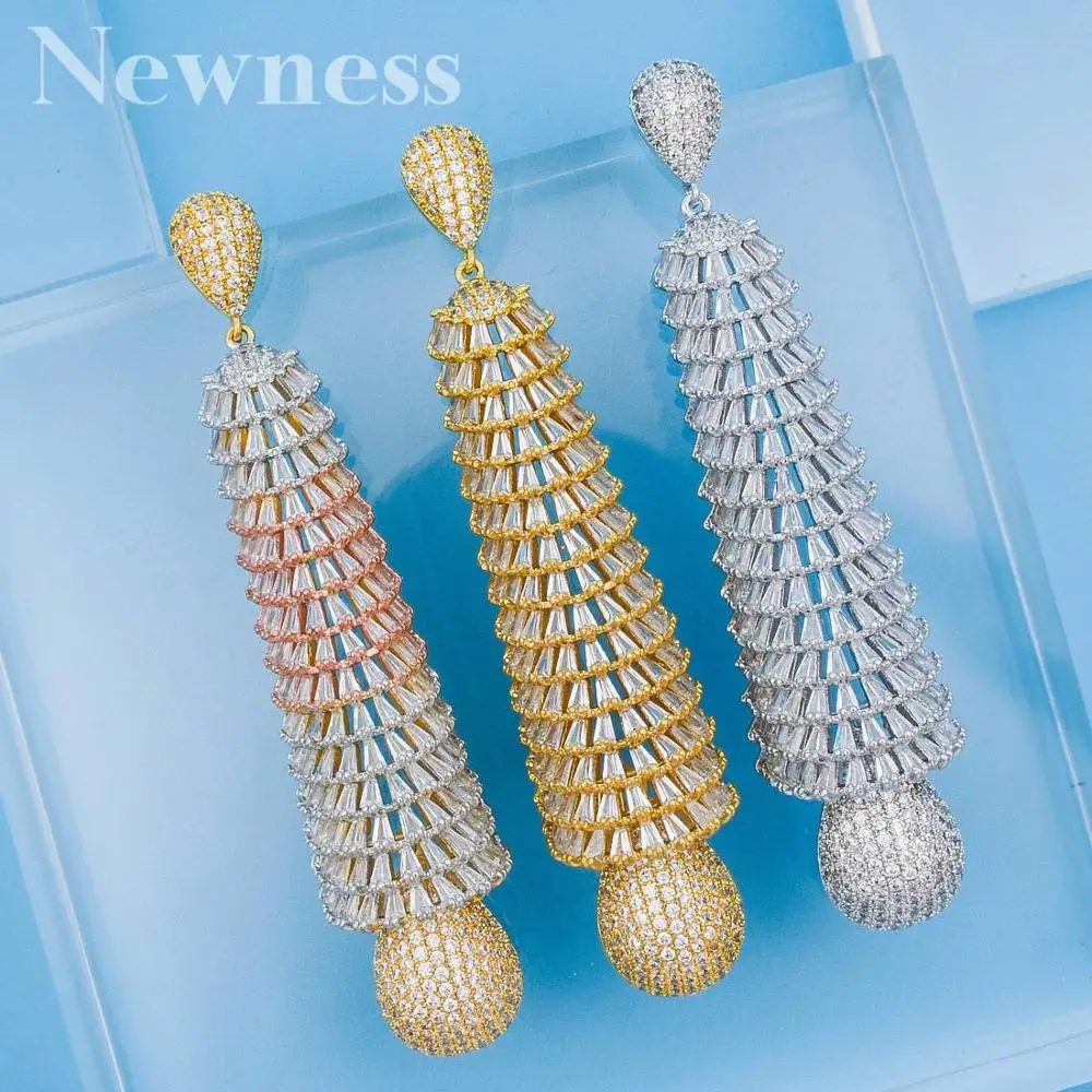 

Newness Big Water Drop Super AAA Cubic Zirconia Copper Nigeria Women Engagement Wedding Party Fashion Earring Jewelry