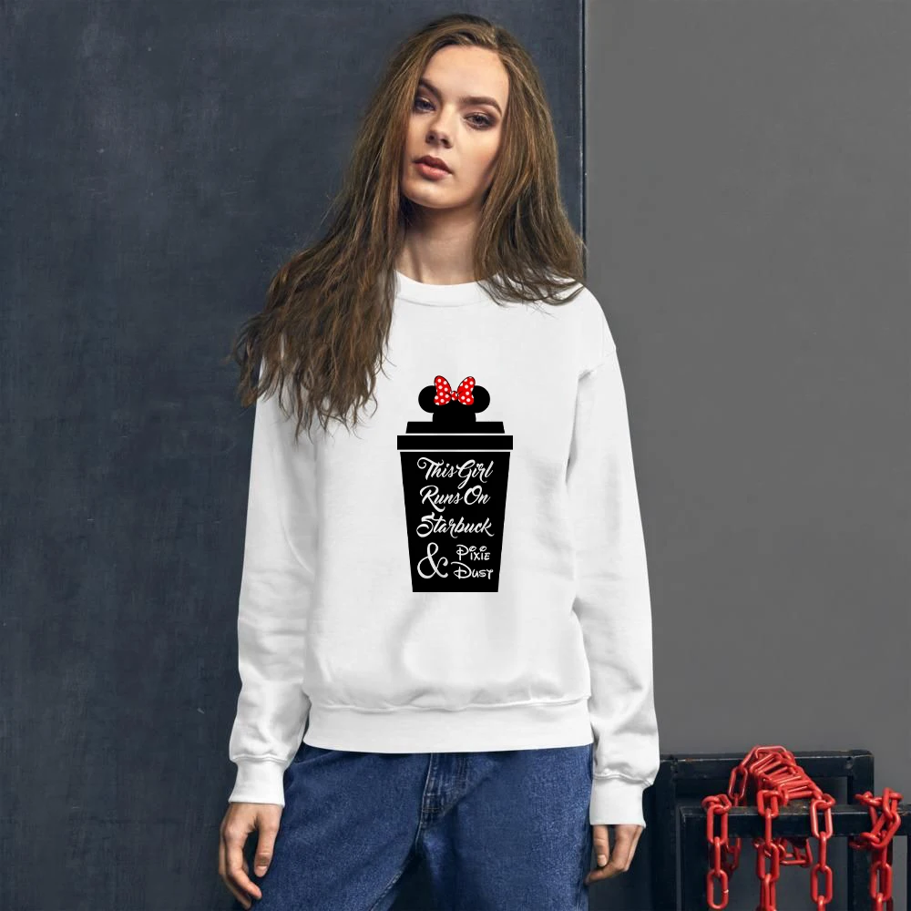 

Disney Minnie Coffee Cup Fashion Print Sweatshirt Long Sleeve Pullovers Hoodies 2022 New Aesthetic Casual Elegant Free Shipping