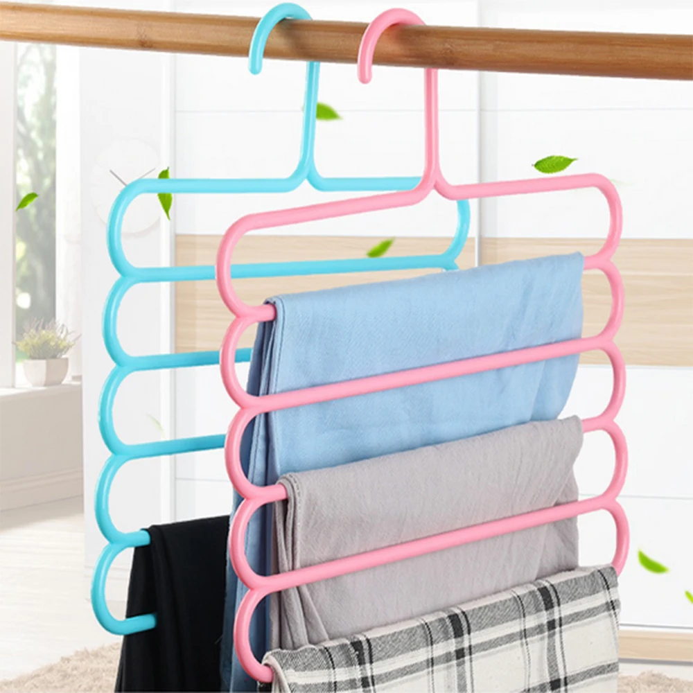 Многофункциональная Нескользящая пластиковая вешалка для брюк 4 шт. бесшовная