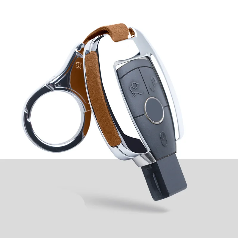 B-brown keychain 1 Замшевый кожаный чехол для ключей автомобиля для Mercedes-Benz c-класса W204 GLC 260 C200 CIA GLA W205 W212 C S E Класс Автомобильный брелок для ключей - Название цвета: B-brown keychain 1