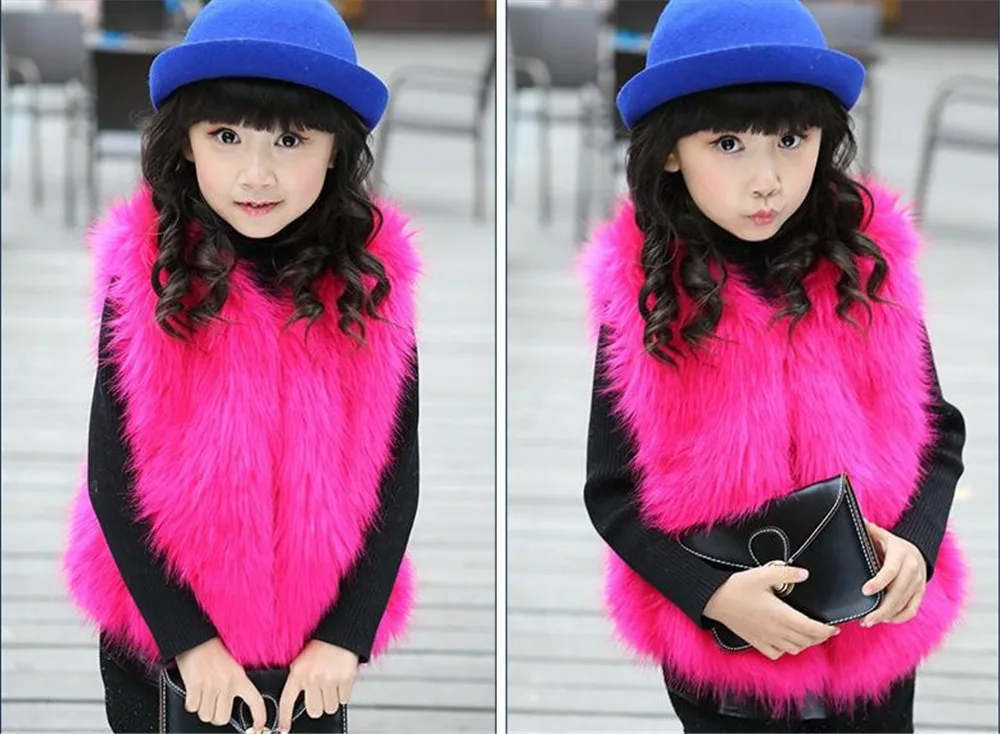 Женский плотный Меховой жилет с V-образным вырезом однотонный теплый зимний