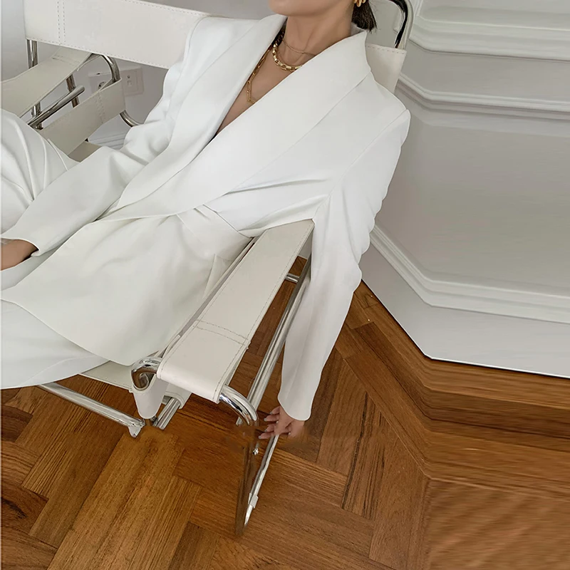 Korea Belt Drawstring Casual Women's Set Women 2020 Summer Tide Fashion Personality Turn Down Collar Long Sleeve New ZP1231