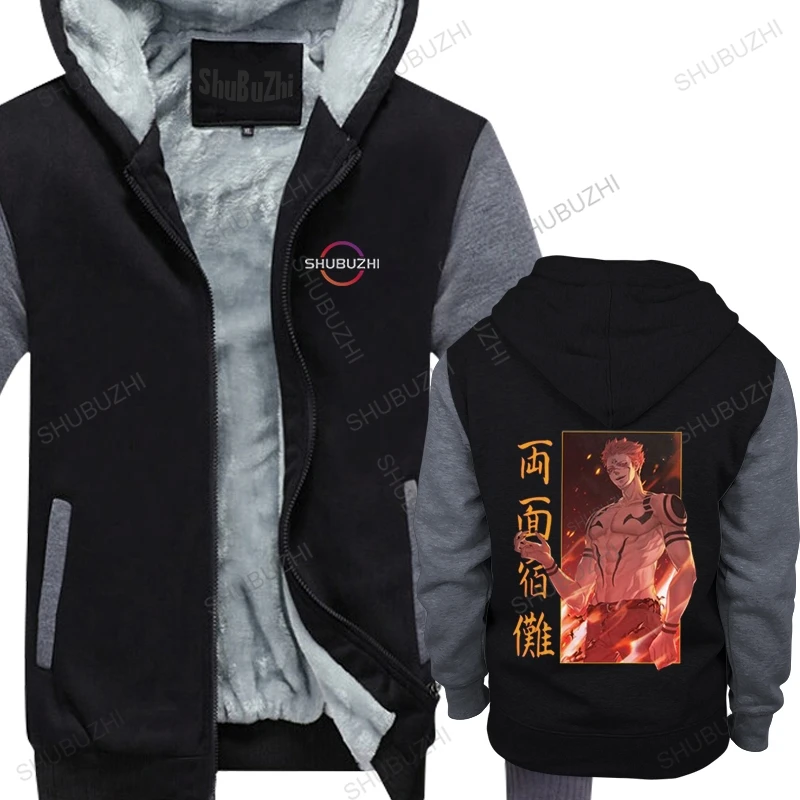 

Men Jujutsu Kaisen Ryomen Sukuna King Of Curse winter hoody Cotton warm jacket coat Handsome Designer Anime Manga thick hoodies