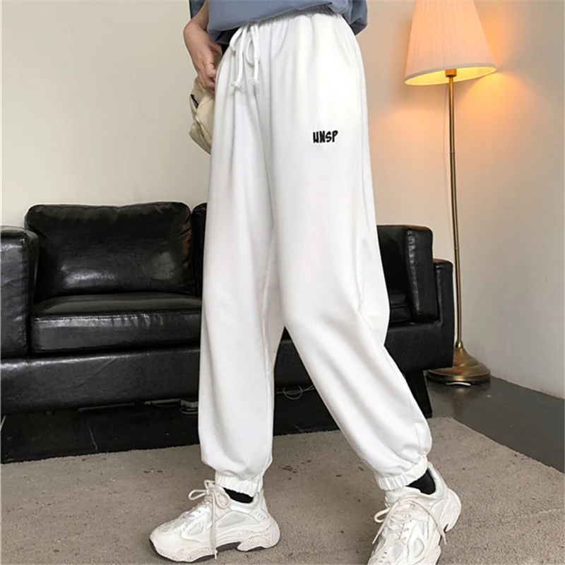 

Ретро шикарные спортивные брюки в гонконгском стиле для женщин весна-осень 2021 года в стиле High Street Ins с высокой талией свободные прямые униве...