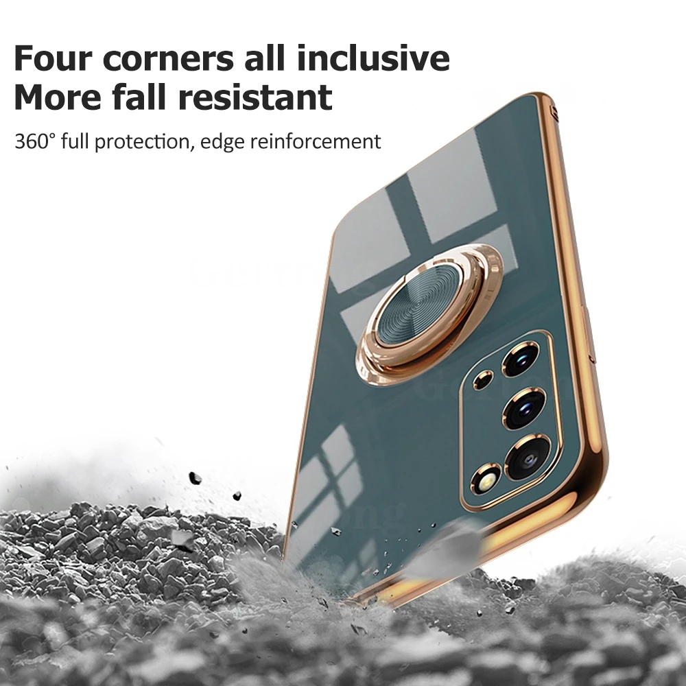 

Case For Samsung Galaxy S20 FE S21 Ultra Plus s20 fe S21 S20 Ultra plus Luxury Soft Silicone Protective Ring Stand Holder Covers