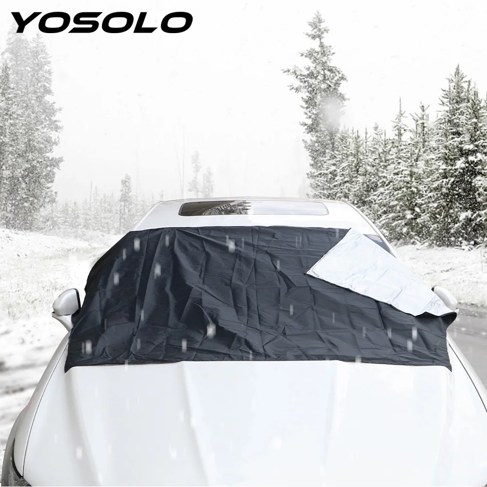 

YOSOLO автомобильный солнцезащитный козырек для автомобиля, водонепроницаемый пылезащитный чехол, сильный магнитный серебристый тканевый со...