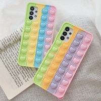 relieve stress phone case for samsung galaxy s21 ultra s20 fe s10 s9 plus case pop fidget toy push bubble silicone covers women