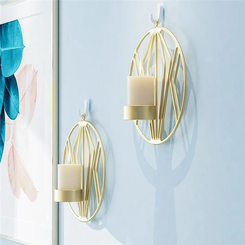 Простой металлический подсвечник романтический светильник свечник настенный